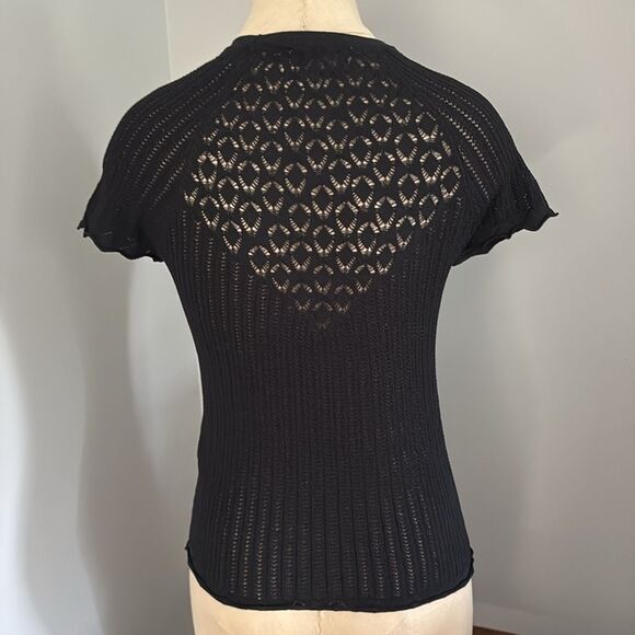 Zara Open Knit Short Sleeve Sweater Size M - Picture 5 of 10